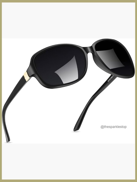 Accessories - Polarized Square Sunglasses with UV400 Protection, Wrap Frame